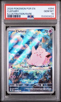 2026 POKEMON POR EN-PERFECT ORDER ILLUSTRATION RARE #094 CLEFAIRY PSA 10 - Image 1