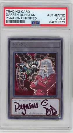 PSA Authentic Signed Darren Dunstan Yu-Gi-Oh! Pegasus Token Japanese TK03-JP005 - Image 1