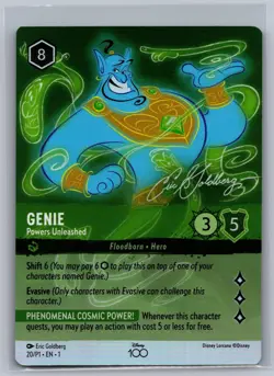Genie - Powers Unleashed (Alternate Art) 20 Disney100 Promos Lorcana Holo NM - Image 1