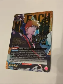 (1) Union Arena Bleach Ichigo Kurosaki SR 3 Star Signed Foil UE01BT/BLC-1-041 - Image 2