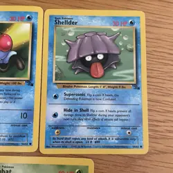 Tentacool Shellder Zubat base Pokemon Fossil X3 Card Bundle near mint - Image 3