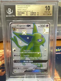 Pokemon BGS 10 Pristine Espeon GX Hidden Fates SV60 Gorgeous Card ! - Image 1