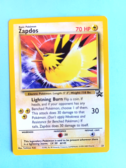 POKEMON ZAPDOS #23 BLACK STAR PROMO NON-HOLO VERY LIGHT PLAY - Image 1