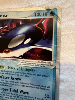 Kyogre Ex 94/101 Hidden Legends Ultra Rare Holo Pokemon Card Damaged - Image 4