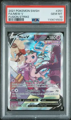 Pokemon Fusion Strike Mew v Full Art Alt. 251/264 PSA 10 Gem Mint - Image 1