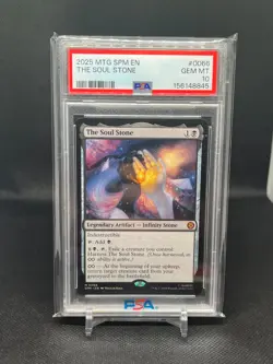 2025 MTG MARVEL'S SPIDER-MAN #0066 THE SOUL STONE PSA 10 GEM MINT - Image 1