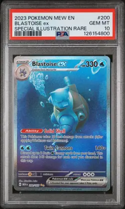 2023 Pokemon MEW EN Blastoise ex 200/165 Special Illustration Rare PSA 10 (QT - Image 1
