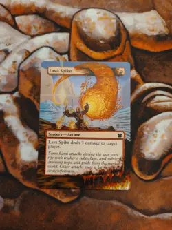 Magic the Gathering Lava Spike #2 Hand Painted Unique Custom MTG Alter - Image 1