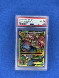 2016 Pokemon XY Evolutions Full Art #100 M Venusaur EX PSA 10 - Image 1