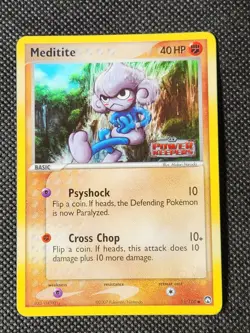 NM Meditite - Reverese Holo #55 Power Keepers Pokemon TCG - Image 1