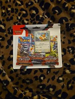 OBSIDIAN FLAMES 3PC BOOSTER PACK SEALED ! WITH EEVEE PROMO 820650853784 - Image 1