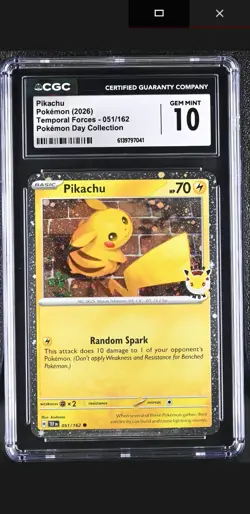 Pikachu 2026 Pokemon Day 30th Anniversary CGC 10 promo. - Image 1