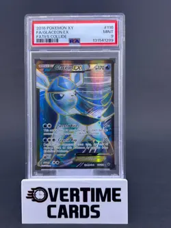 Glaceon EX Full Art 116/124 PSA 9 MINT 2016 XY Fates Collide Pokemon - Image 1