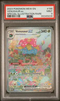 2023 POKEMON MEW EN-151 SPECIAL ILLUSTRATION RARE #198 VENUSAUR EX PSA 9 - Image 1