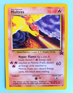 POKEMON MOLTRES #21 BLACK STAR PROMO NON-HOLO VERY LIGHT PLAY - Image 1