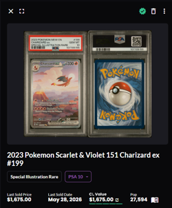 2023 POKEMON MEW EN-151 #199 CHARIZARD EX SPECIAL ILLUSTRATION RARE PSA 10 - Image 2