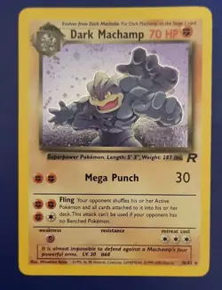 WOTC Pokemon TCG Dark Machamp 10/82 Team Rocket Holo Rare 70 HP EN 2000 - Image 1