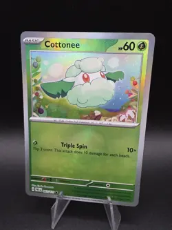 Cottonee (Master Ball Pattern) 007/131 Prismatic Evolutions Holo Pokemon TCG - Image 1