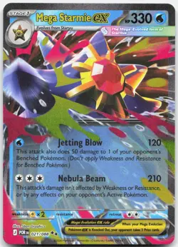 Mega Starmie ex 021/088 Double Rare Perfect Order Pokemon Holo Near Mint - Image 1