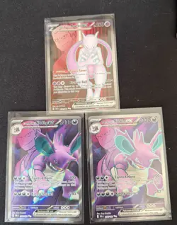 Pokemon TCG Team Rocket's Mewtwo ex 213/182 Destined Rivals Ultra Rare Holo NM - Image 1