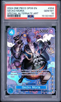 2024 ONE PIECE OP08-TWO LEGENDS SPECIAL ALTERNATE ART #004 GECKO MORIA PSA 10 - Image 1