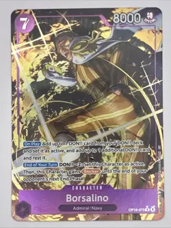 One Piece CCG Borsalino OP16-073 Alt Art R Purple Character The Time of Battle - Image 1