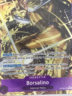 One Piece CCG Borsalino OP16-073 Alt Art R Purple Character The Time of Battle - Image 3