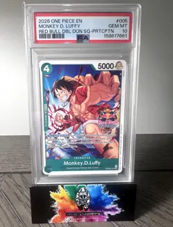 2026 One Piece Monkey D. Luffy Red Bull Participation Promo #005 PSA 10 Low Pop! - Image 1