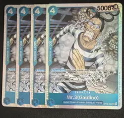 Playset Bandai One Piece TCG Mr.3 (Galdino) OP16-056 SR Blue English x4 - Image 1