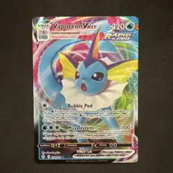 Vaporeon VMAX 030/203 SWSH07: Evolving Skies Holo Sword & Shield Pokemon - Image 1