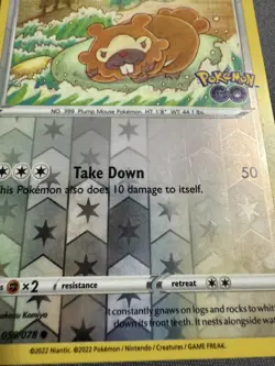 Bidoof (Peelable Ditto) 059/078 Pokemon GO Reverse Holo Pokemon TCG - Image 5