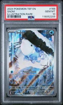 2024 POKEMON TEF EN-TEMPORAL FORCES ILLUSTRATION RARE #168 SNOM PSA 10 - Image 1