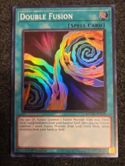 Yugioh! Double Fusion DOOD-EN100 SUPER RARE Doom of Dimensions In Hand - Image 1