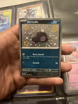 Shroodle Pokemon SV Paldean Fates 189/091 Baby Shiny Rare Holo Near Mint - Image 1