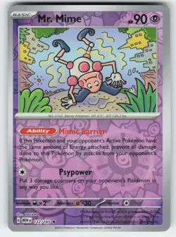 Mr. Mime 122/165 Rare 151 Pokemon Reverse Holo Near Mint - Image 1