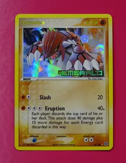Pokemon 2005 EX Emerald Groudon Reverse Holo #14/106 Minty - Image 3