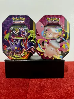 Pokemon Mega Moonlit Tin Mega Clefable and Gengar set of 2 Tins Sealed - Image 1