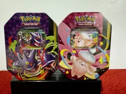 Pokemon Mega Moonlit Tin Mega Clefable and Gengar set of 2 Tins Sealed - Image 2