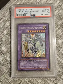 Yugioh 2006 Elemental Hero Shining Flare Wingman PSA 10 Gem Mint Collectors Tin - Image 1