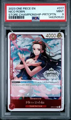 Nico Robin OP01-017 PSA 9 Store Championship English One Piece - Image 1