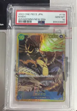 2023 ONE PIECE JAPANESE AWAKENING NEW ERA KAIDO OP05-118 PSA 10 GEM MINT - Image 1