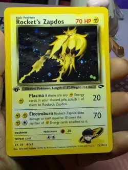 Pokemon Rocket's Zapdos 15/132 Gym Challenge 1st Edition Holo Rare - Image 1