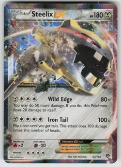 Steelix EX 67/114 Holo EX Rare Steam Siege Pokemon Holo Near Mint - Image 1