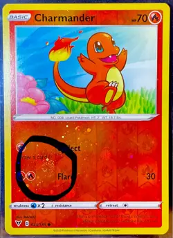SWIRL Charmander 2020 Pokemon TCG Vivid Voltage 023/185 Exclusive Reverse Cosmos - Image 2