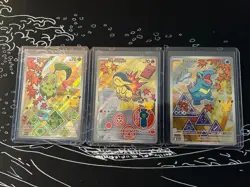 Pokemon First Partner Illustration Series 2 Chikorita Cyndaquil Totodile M/NM - Image 1