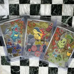 Pokemon series 2 first partner illustration. Totodile chikorita cyndaquil - Image 1