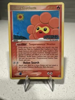 Pokemon Sunny Castform TCG Reverse Holo Stamped Card 31/113 Delta Species LP/MP - Image 1