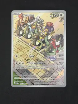 Pokemon TCG Cyclizar Rare Holo Card 215/182 Sv04: Paradox Rift Illustration - Image 1