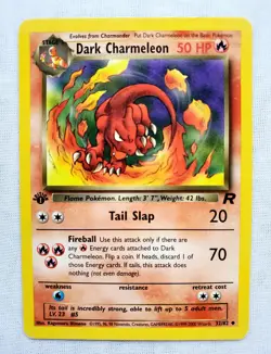 1ST EDITION DARK CHARMELEON 32/82 Team Rocket WOTC Pokemon Card 2000 - Image 1