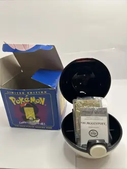 23k Gold Plated Pokemon Card and Pokeball Blue Box Jigglypuff - Image 2